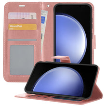 Samsung S23 FE Hoesje Bookcase Cover met Kaarthouder - Rosé goud