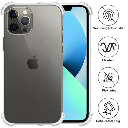 iPhone 14 Pro Hoesje Shockproof Backcover Siliconen - Transparant