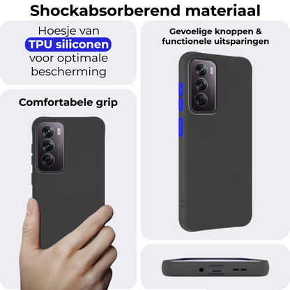 OPPO Reno 12 Hoesje Siliconen Backcover Lichtgewicht - Zwart