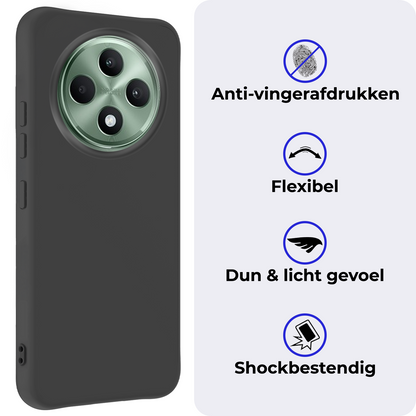 Oppo Reno 12 F Hoesje Siliconen Backcover Lichtgewicht - Zwart