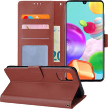 Samsung A41 Hoesje Bookcase Cover met Kaarthouder - Bruin