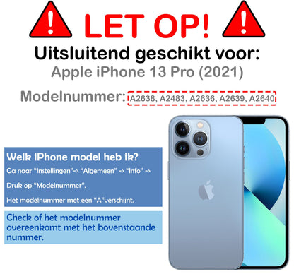 iPhone 13 Pro Hoesje Met Telefoonkoord en Pasjeshouder Siliconen - Lichtblauw