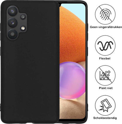 Samsung A32 5G Hoesje Siliconen Backcover Lichtgewicht - Zwart
