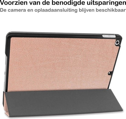 iPad 10.2 2020 Trifold Bookcase Hoes - Rosé goud