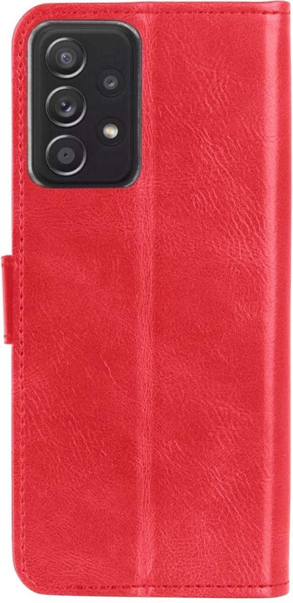 Samsung A52 5G Hoesje Bookcase Cover met Kaarthouder - Rood
