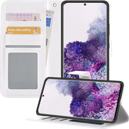 Samsung S20 Plus Hoesje Bookcase Cover met Kaarthouder - Wit