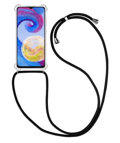 Samsung A04s Hoesje met Koord Backcover Shockproof - Transparant