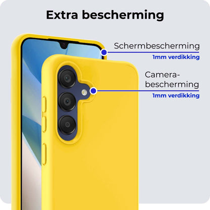 Samsung A15 Hoesje Siliconen Backcover Lichtgewicht - Geel