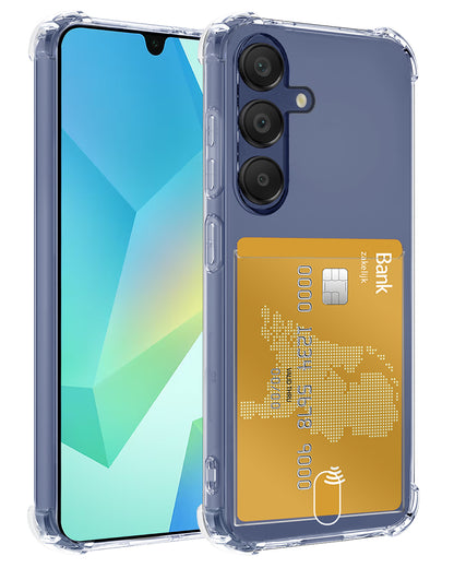 Samsung A16 Hoesje Kaarthouder Backcover Shockproof - Transparant