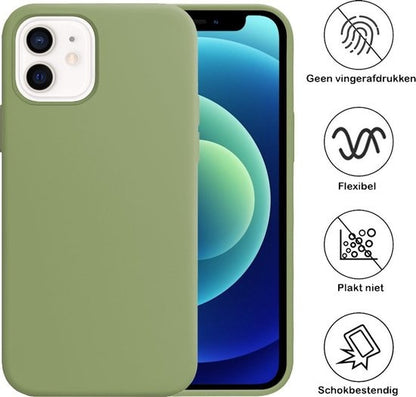 iPhone 12 Mini Hoesje Siliconen Backcover Lichtgewicht - Groen