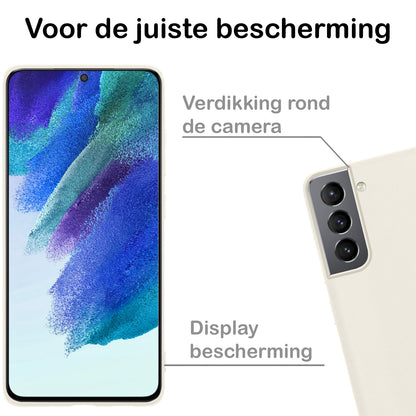 Samsung S21 FE Hoesje Siliconen Backcover Lichtgewicht - Wit