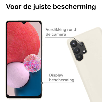 Samsung A13 4G Hoesje Siliconen Backcover Lichtgewicht - Wit