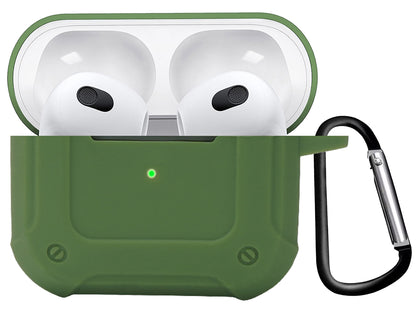 AirPods 3 Hoesje Shock Proof Case Siliconen met Clip - Groen