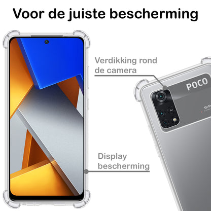 Poco M4 Pro 4G Hoesje Shockproof Backcover Siliconen - Transparant