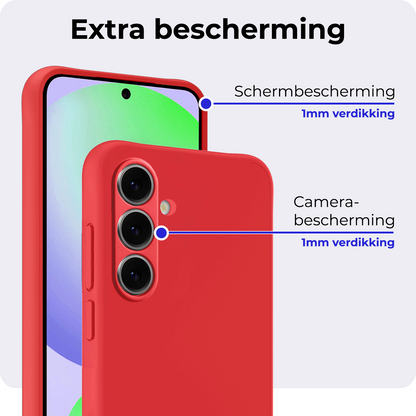 Samsung S24 FE Hoesje Siliconen Backcover Lichtgewicht - Rood