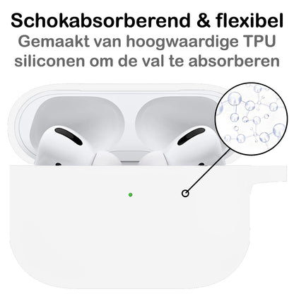 AirPods Pro 2 Hoesje Siliconen met Clip - Wit