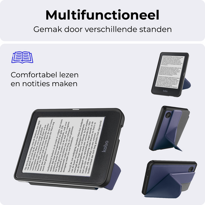 Kobo Clara BW Trifold Bookcase Hoes - Donkerblauw