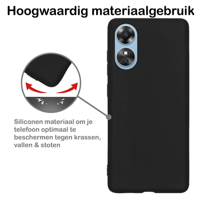OPPO A17 Hoesje Siliconen Backcover Lichtgewicht - Zwart