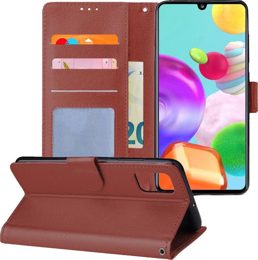 Samsung A41 Hoesje Book Case Kunstleer - Bruin