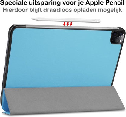 iPad Pro 2020 (11 inch) Trifold Bookcase Hoes - Lichtblauw