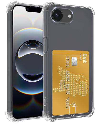 iPhone 16e Hoesje Kaarthouder Backcover Shockproof - Transparant