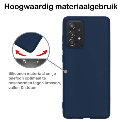 Samsung A53 Hoesje Siliconen Backcover Lichtgewicht - Donkerblauw