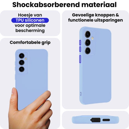 Samsung S25 Plus Hoesje Siliconen Backcover Lichtgewicht - Lichtblauw