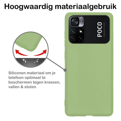 Xiaomi Poco M4 Pro 5G Hoesje Siliconen Backcover Lichtgewicht - Groen