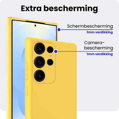 Samsung S25 Ultra Hoesje Siliconen Backcover Lichtgewicht - Geel