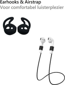 AirPods 2 Hoesje Siliconen 3 in 1 - Zwart