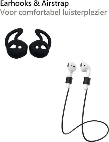 AirPods 2 Hoesje Siliconen 3 in 1 - Zwart