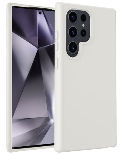 Samsung S24 Ultra Hoesje Siliconen Backcover Lichtgewicht - Wit