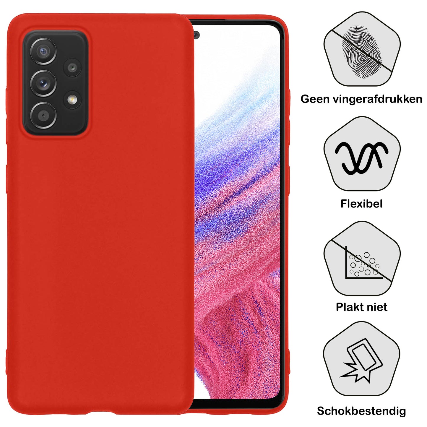 Samsung A53 Hoesje Siliconen - Rood