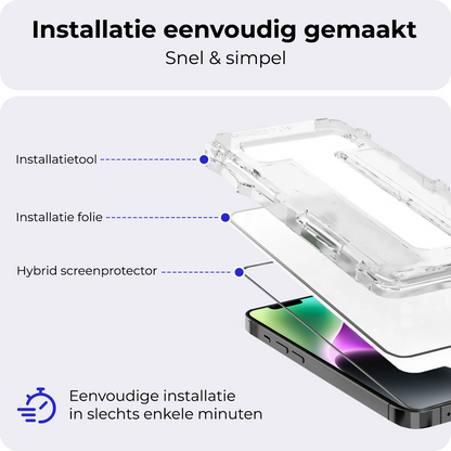 iPhone 14 Pro Max Screenprotector Flexibel Glas met Installatieframe
