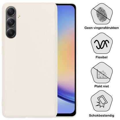 Samsung A34 Hoesje Siliconen Backcover Lichtgewicht - Wit