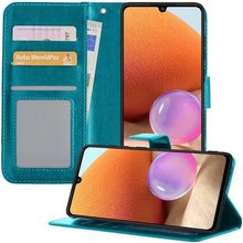 Samsung A32 4G Hoesje Bookcase Cover met Kaarthouder - Turquoise