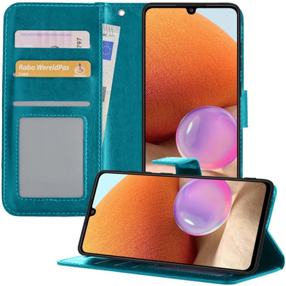 Samsung A32 4G Hoesje Bookcase Cover met Kaarthouder - Turquoise
