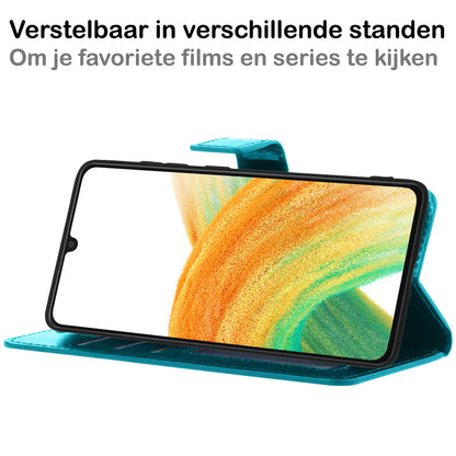 Samsung A33 Hoesje Bookcase Cover met Kaarthouder - Turquoise
