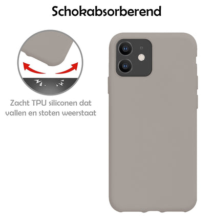 iPhone 11 Hoesje Siliconen Backcover Lichtgewicht - Grijs