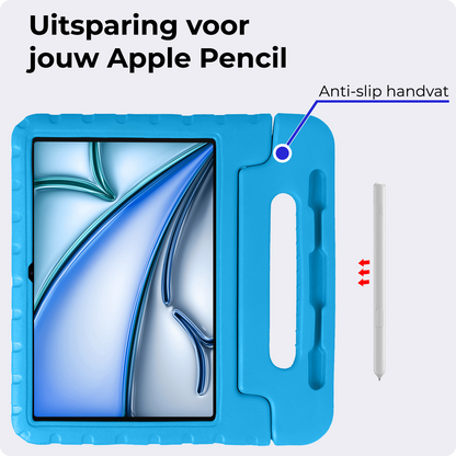 iPad Air 2024 / 2025 (11 inch) Kinderhoes Shockabsorberend Foam - Blauw