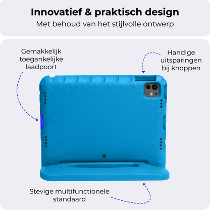 iPad Pro 2018/2020/2021/2022 (12,9 inch) Kinderhoes Shockabsorberend Foam - Blauw