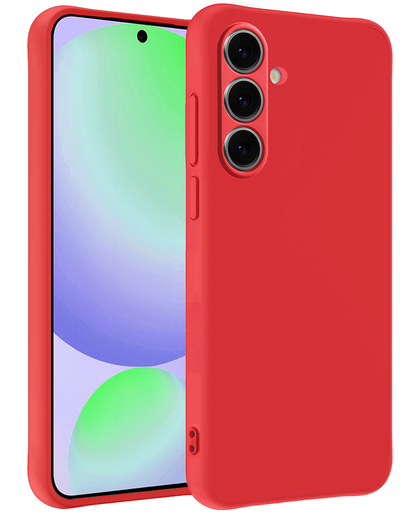 Samsung S24 FE Hoesje Siliconen Backcover Lichtgewicht - Rood