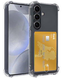 Samsung S24 Hoesje Kaarthouder Backcover Shockproof - Transparant