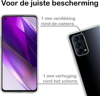 OPPO Find X3 Lite Hoesje Siliconen Backcover Lichtgewicht - Transparant