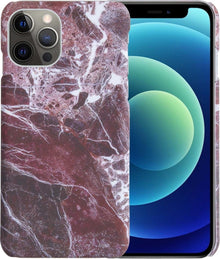 iPhone 12 Pro Hoesje Marmer Hard Case Cover - Rood