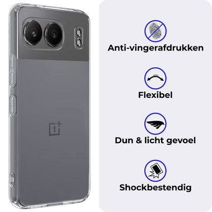OnePlus Nord 4 Hoesje Siliconen Backcover Lichtgewicht - Transparant