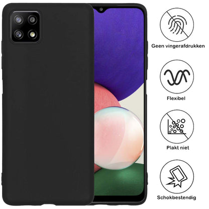 Samsung M22 Hoesje Siliconen Backcover Lichtgewicht - Zwart