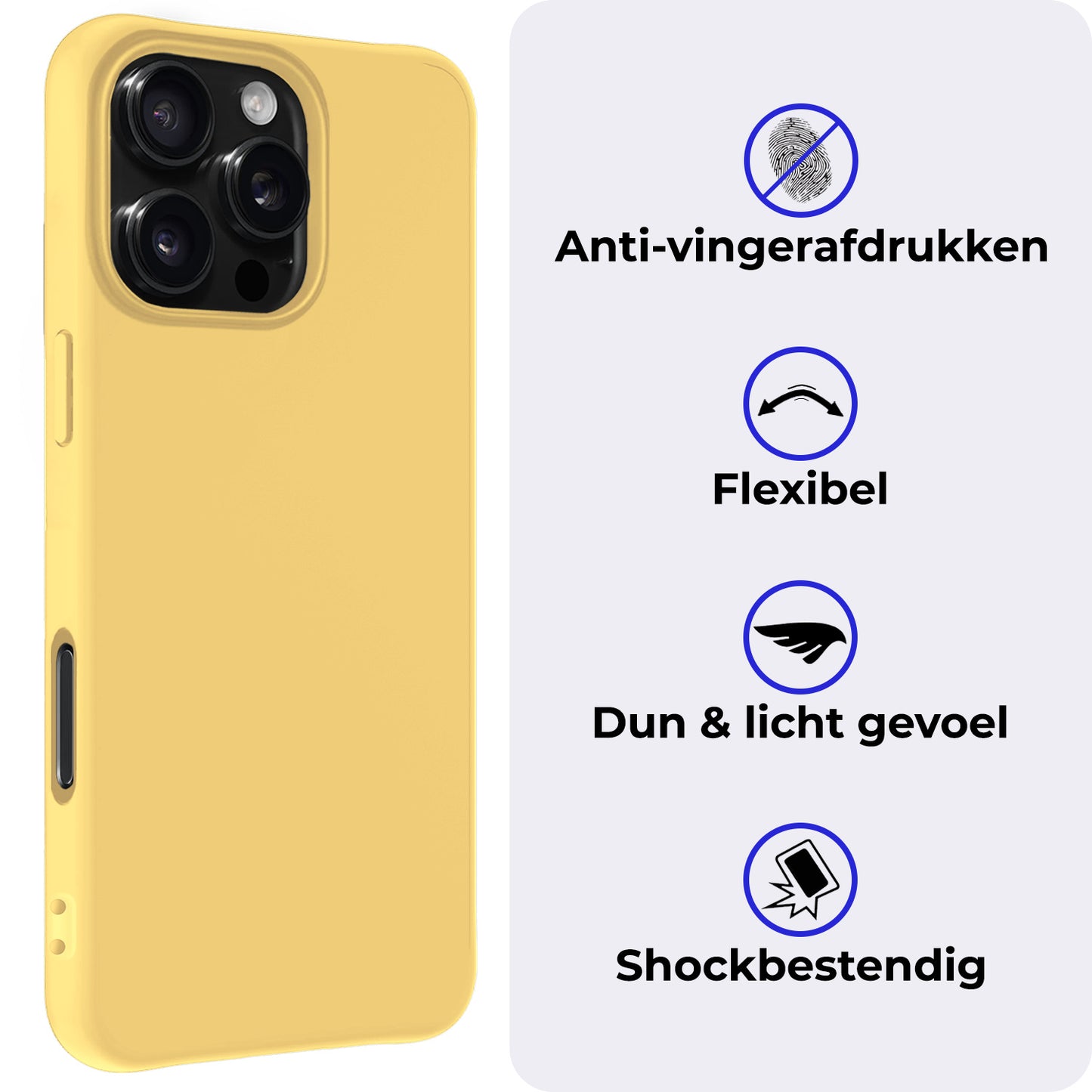 iPhone 16 Pro Max Hoesje Siliconen - Geel