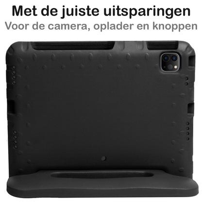 iPad Pro 2021 (11 inch) Kinderhoes Shockabsorberend Foam - Zwart