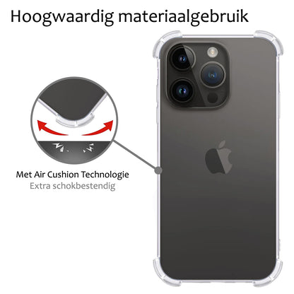 iPhone 15 Pro Hoesje Shockproof Backcover Siliconen - Transparant